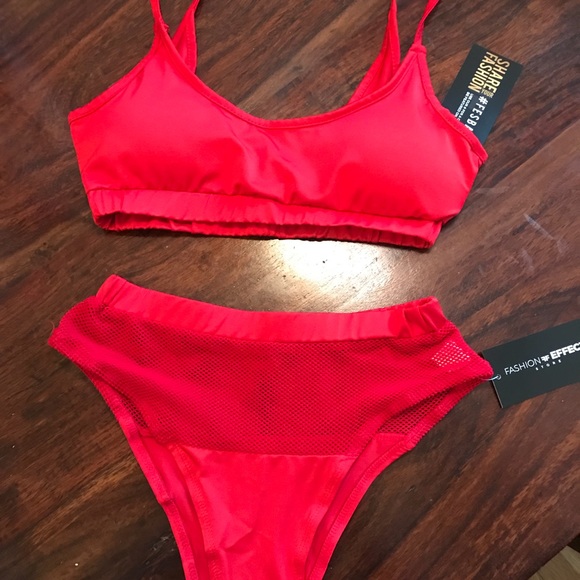 Fashion Nova Other - Red mesh swimsuit